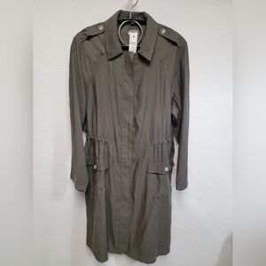 Lane Bryant Womens Size 14/16  Army Green Utility Trench Coat/Jacket